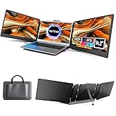 KEFEYA Laptop Screen Extender, 14.2" Portable Triple Monitor for Laptop with Full HD IPS Display, Monitor Extender Compatible with Mac, Windows, Chrome, Fits 13-17 Inch Laptops
