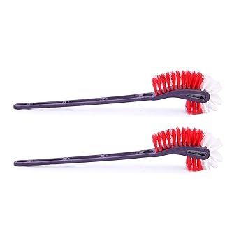 Double Side Bristles Toilet Cleaning Brush Double Sided Flexible Cleaning Brush Combo (Buy 1 Get 1) Pack of 2