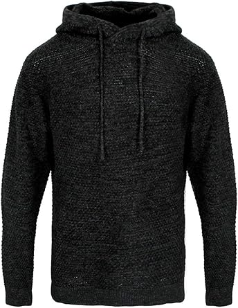 black knitted hoodie