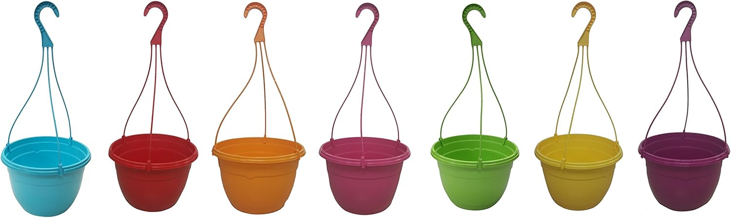 10" WHITE HANGING BASKETS Set of 50 Plastic CONTEMPO SWIRL flower pots