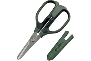 ENGINEER PH-57 Versatile Scissors with integral finger guard - cuts kevlar fibre, leather belts, mains cable,copper braid, coaxial cable, rope & more. Made in Japan