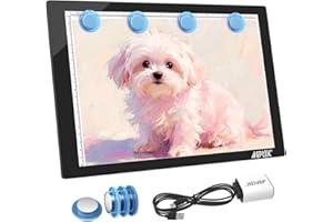 AGPTEK Magnetic A4 LED Artcraft Tracing Light Pad 4 Light Box Ultra-Thin Physical Buttons Control with Memory Function USB Powered Pad Animation,Sketching,Designing,Stencilling X-ray Viewing W/USB Adapter