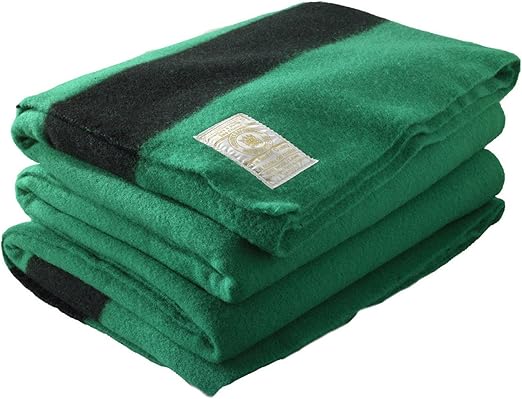 Amazon Com Hudson Bay 6 Point Blanket Green With Black Stripes