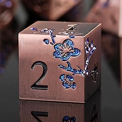 DNDND Metal Dice, 7 PCS Heavy Solid Metallic Flower