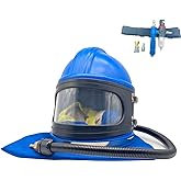 Sandblaster Helmet Safe Air Feed Sandblast Helmet with Shoulder Protective Sand Blast Hood Protector for Sandblasting Equipped with A Sandblaster Thermostat