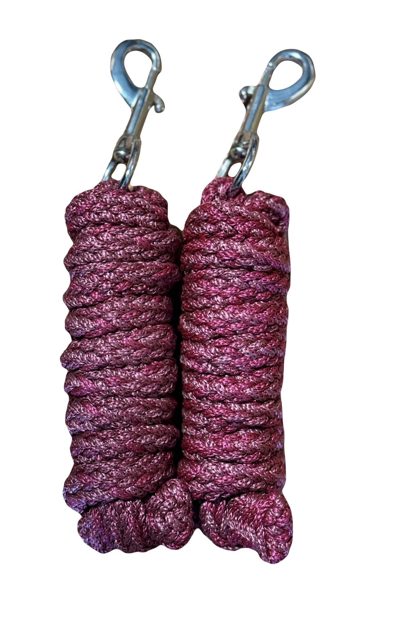 Horse Lead Rope for headcollars Amazing colour Combination 2 meter PACK OF 2 (Burgundy)