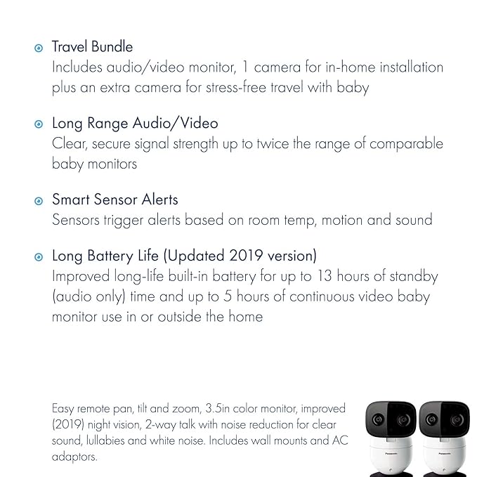 panasonic long range baby monitor with 2 camera bundle