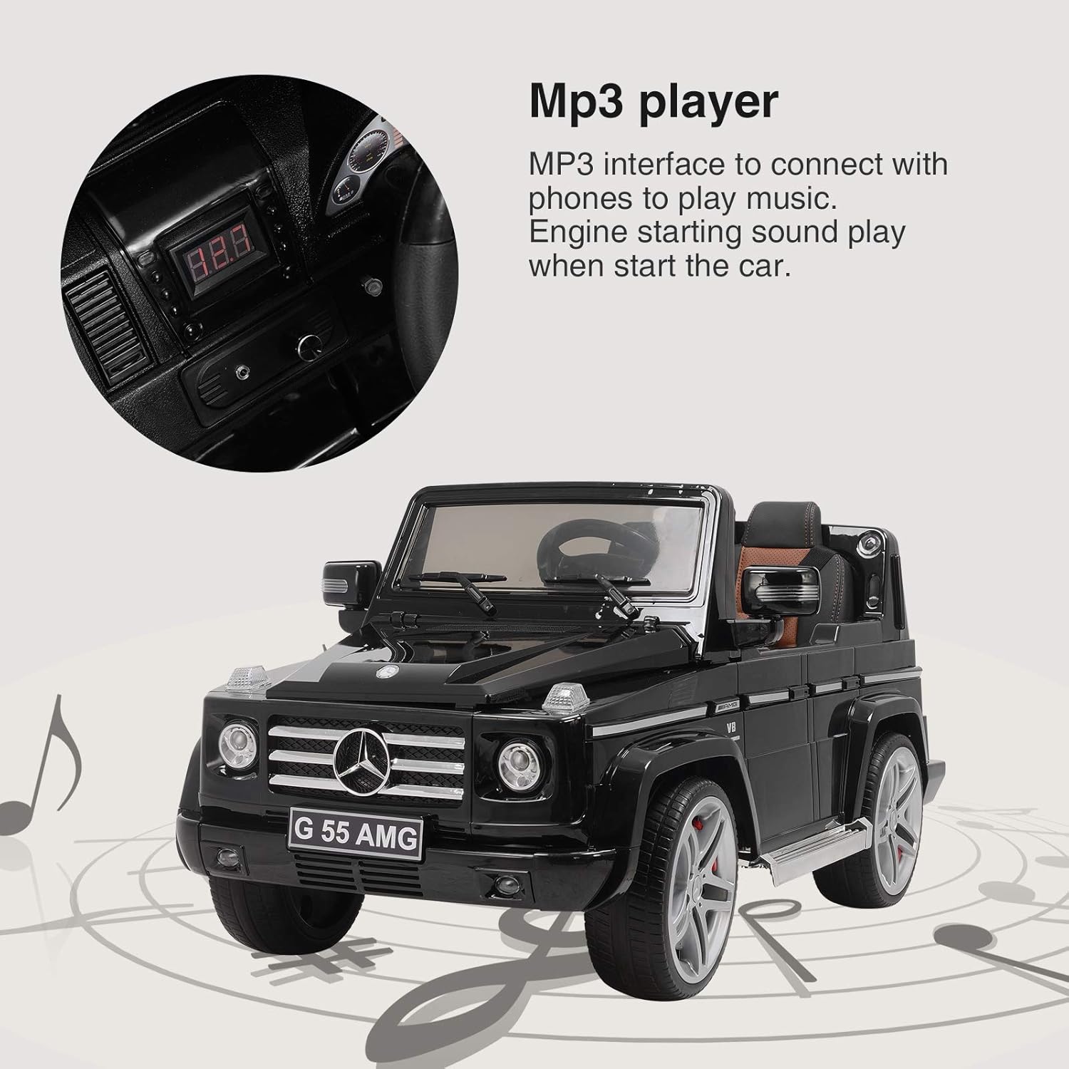 Mecor 12v Suv Benz G55 Voiture Electrique Pour Enfants Avec Telecommande Noir Lumiere Musique Vehicules Electriques Et Accessoires Jeux Et Jouets