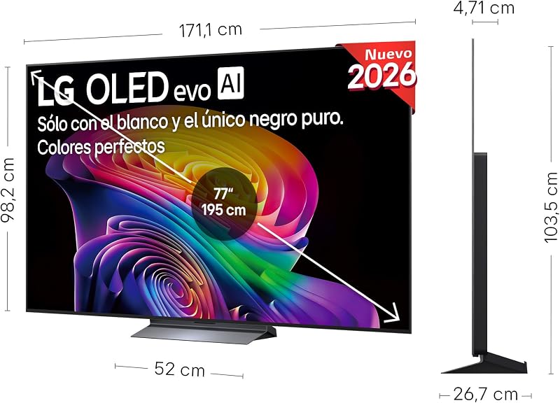 OLED77C64LA - Smart TV OLED EVO AI 77" 4K sem encandeamento 98,9%, 2026