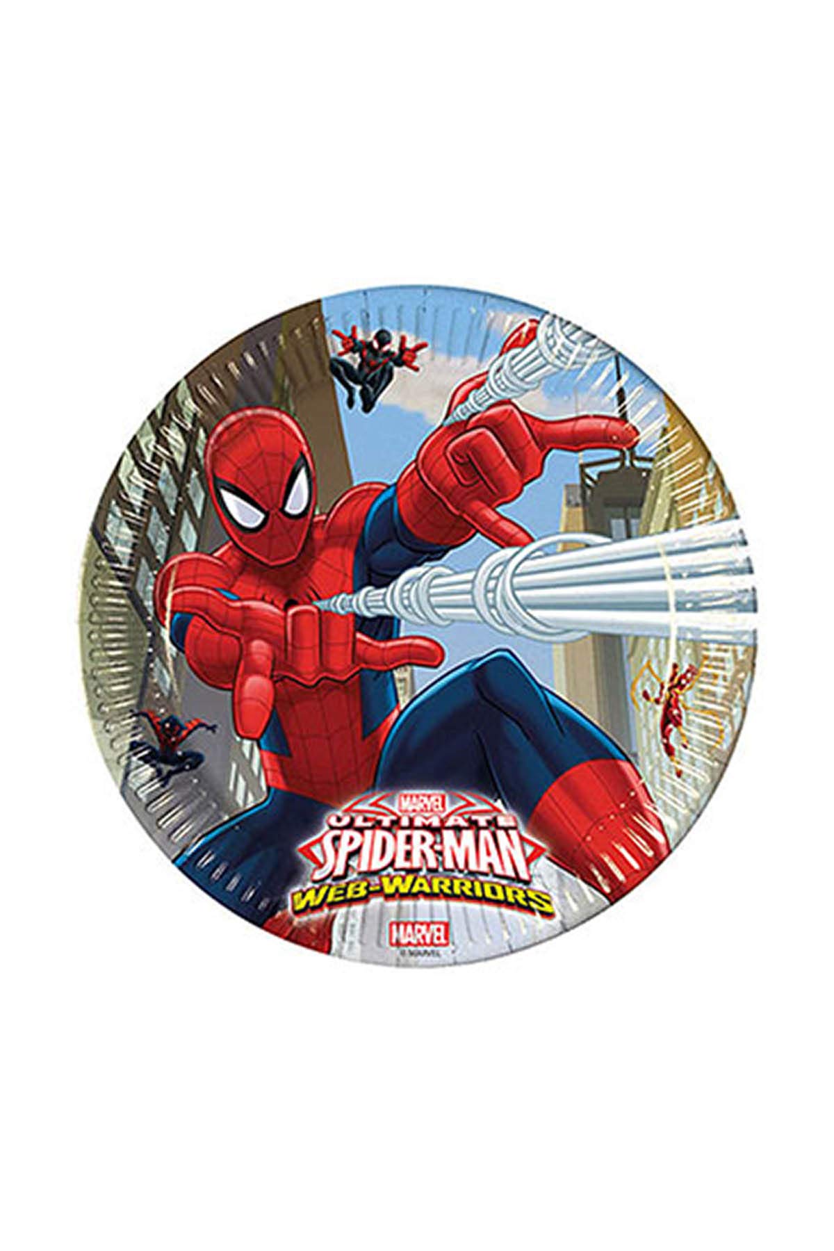 Procos 85151 – Ultimate Spider Man Web Warriors, Ø23 cm Paper Plates, Pack of 8, Red/Blue/Blue