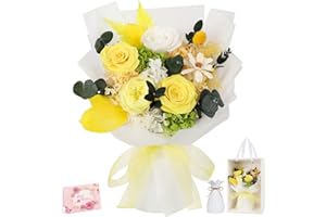 TYL&TYS Flowers for Delivery Prime Preserved Flowers Bouquet That Last 3-5 Years Real Forever Roses Bouquet for Mom Mother Women Wife Anniversary Christmas Birthday Fall Thanksgiving Gifts for Her(Yellow)