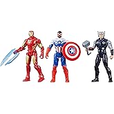 Avengers Epic Hero Series Team-Up Gift Pack, 4-Inch-Scale (10cm) Captain America, Thor, Iron Man Action Figures, Marvel Toys 