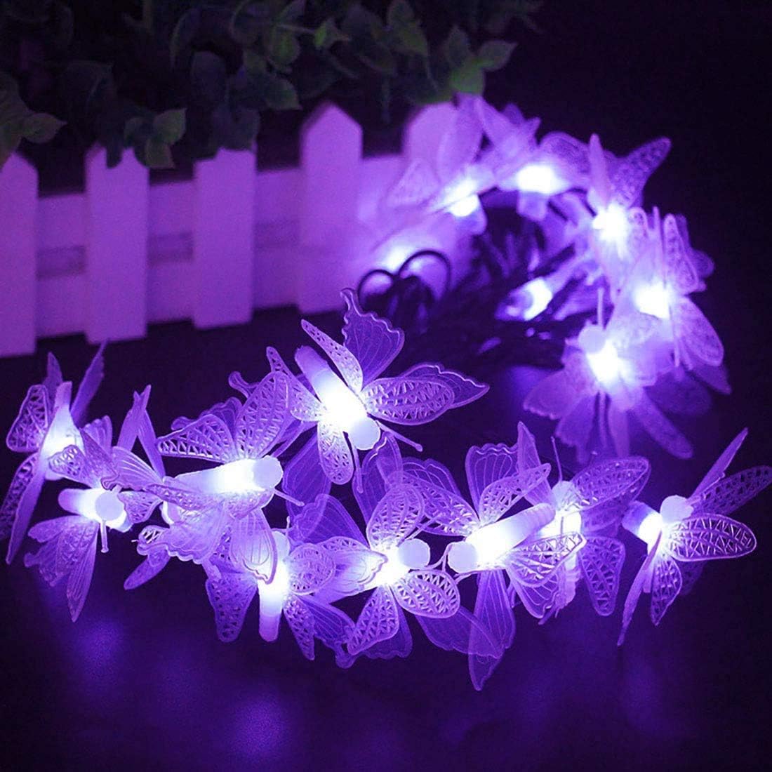 BANNAB Butterfly String Lights,Waterproof 20FT 30LED Butterfly Solar