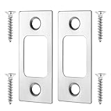2 Pcs Silver Deadbolt Strike Plate Door Backplate