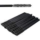 Mini Disposable Skinny Mascara Wands 50pcs Micro Eyelash Brush Small Makeup Brush Applicators Eyebrow Spoolies (Skinny-P-Black-50)