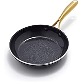 GreenPan Swift 8" Nonstick Frying Pan Skillet, Ceramic PFAS-Free Kitchen Cookware, Dishwasher & Oven/Broiler Safe to 600°F, Gold-Tone Stainless Steel Handle, Black