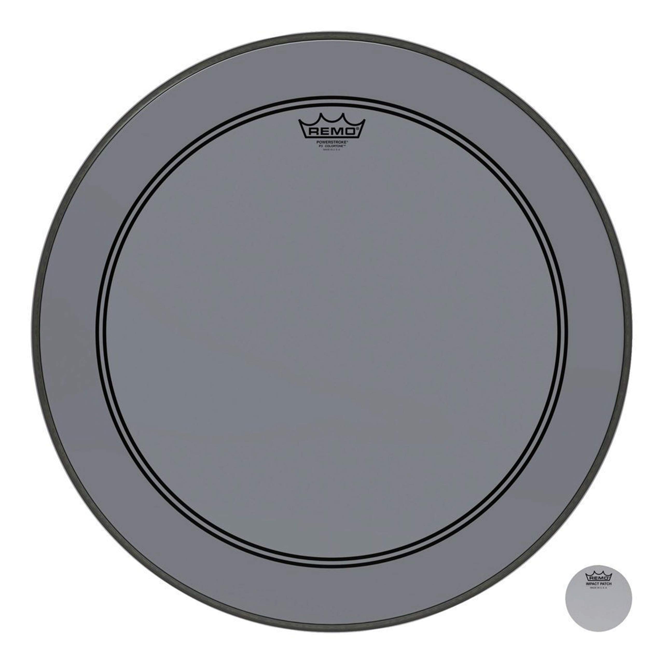 Remo Powerstroke P3 Colortone Smoke Bass Drumhead, 18"
