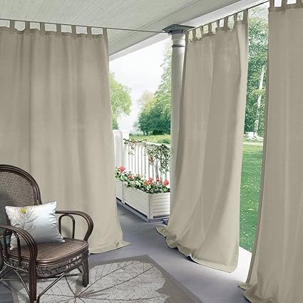 Amazon Com Chadmade Blackout Outdoor Curtain Tab Top Beige 84 W
