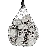 hanaiette 10 Mini Halloween Skull Heads - Skull Decor for Party, Table Decor, Home Gift