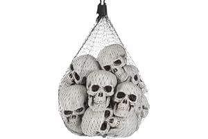 Hanaiette 10 Mini Halloween Skull Heads - Skull Decor for Party, Table Decor, Home Gift