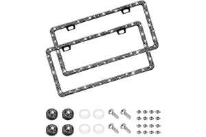 EWBN Bling License Plate Frame for Women, 2 Pack Sparkly Rhinestone License Plate Holder, Premium Stainless Steel Diamond Car Accessories License Plate Cover with Glitter Crystal Caps（Black）