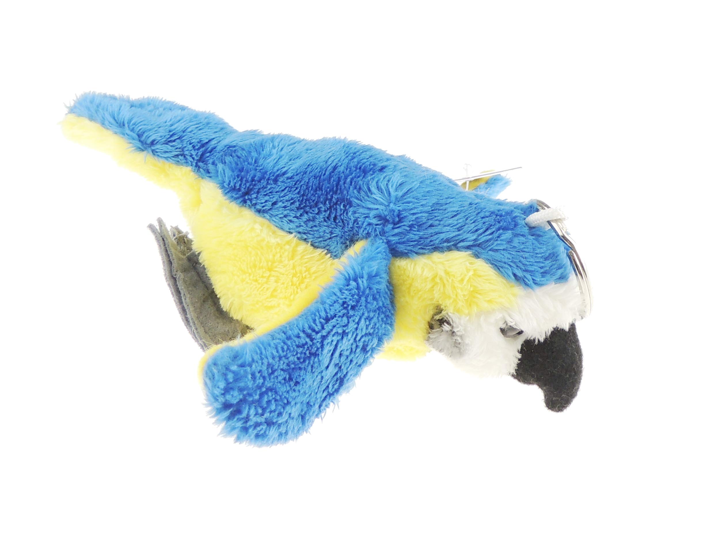 Cute Soft Cuddly Fluffy Plush Fabric Animal Pet Farm Safari Wildlife Women Men Car Handbag Bag Backpack Purse Charm keyring Key Chain Rings (Blue Macaw)