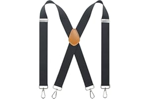 Cedrainy Suspenders For Men 1.4 Inch X Back Wide Suspender Heavy Duty Swivel Belt Loops With 4 Snap Hooks