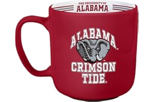 Logo Brands NCAA Alabama Crimson Tide 15oz Stripe Mug - Team Logo, Inside Print, Standard Handle, Microwave & Dishwasher Safe