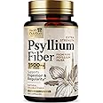 Psyllium Husk Fiber Caps 1500mg Supplement - Psyllium Husk Capsules Daily Support Digestive Health & Regularity, Nature's Plant Based Husks Natural Soluble Fiber Pills, Vegan, Non-GMO - 180 Capsules