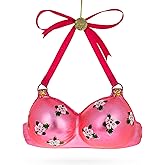 Elegant Pink Bra Blown Glass Christmas Ornament