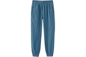HIBETY Boys Waterproof Hiking Pants, UPF 50+ Lightweight Cargo Joggers, Stretchy Adjustable Waist with Zipper Pockets