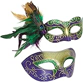 Bcxfbxd 2 Pcs Mask Carnivals Masks Venetian Mask for Masquerade Party Carnival Halloween Cosplay Prom