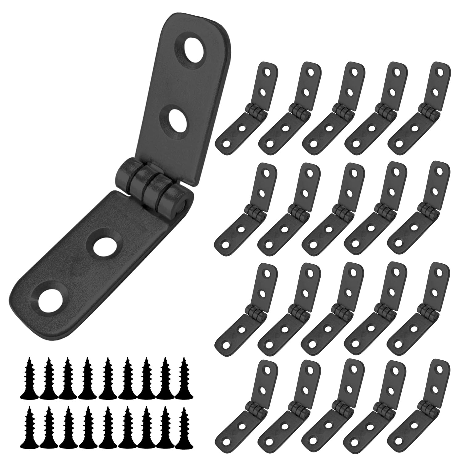 20 Pcs 180 Degree Hinges,Small Folding Flip Hinges for Wood,Cabinet,Cupboard Door, Table, Box,Furniture (Black)