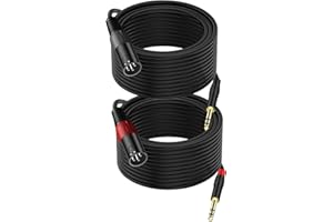 LanSenSu XLR to 1/4 TRS Stereo Adapter,XLR Male to 1/4 Inch (6.35mm) Stereo Balanced Microphone Stereo Audio Converter AdapterCable 2Pack (6.35mm to XLR Male-25ft)