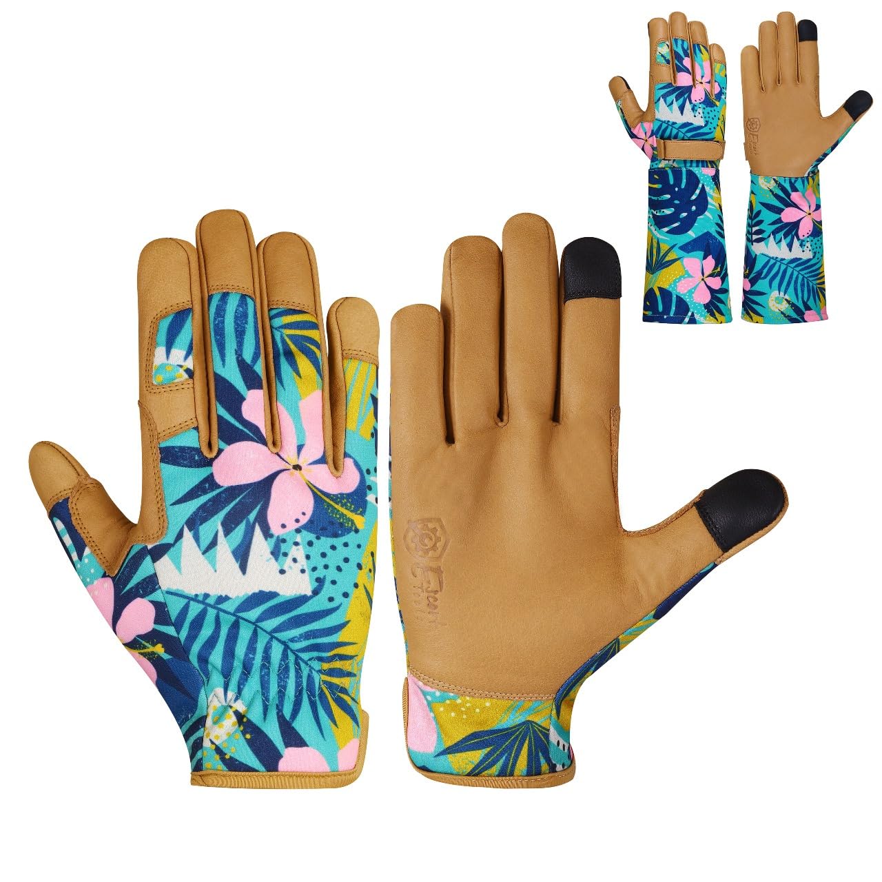 Escort Tools Ladies Leather Gardening Work Gloves Thorn Proof, Touch Screen, Multipurpose, Breathable High Dexterity Mechanic Heavy Duty Safety working Gloves For Women and Men (Green, L) — image 1