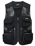 Flygo Men's Mesh Fishing Vest Multi-Pockets