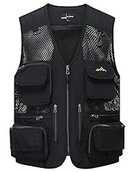 Flygo Men's Mesh Fishing Vest Multi-Pockets