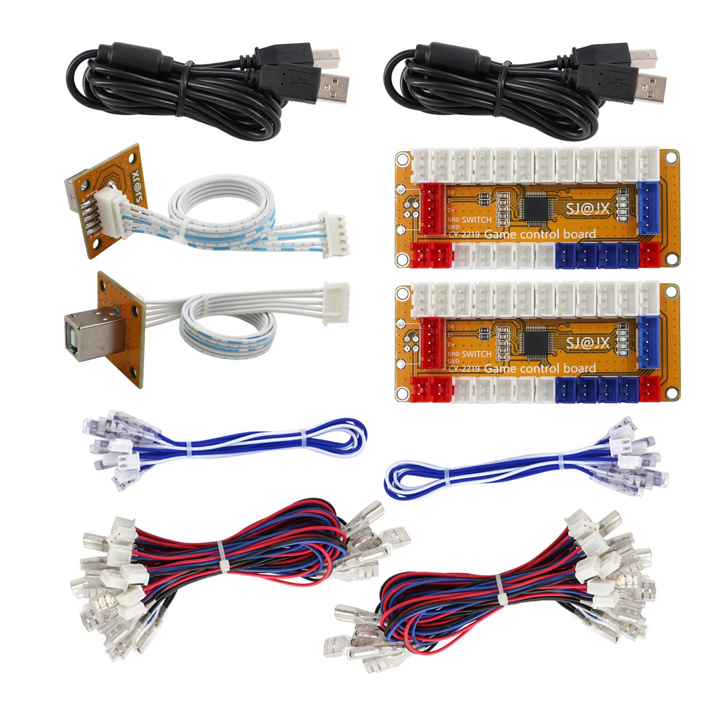 SJ@JX Arcade Game USB Encoder Zero Delay 2 Player Gamepad LED Button Joystick Controller for Nintendo Switch PC PS3 Retropie Raspberry Pi MAME