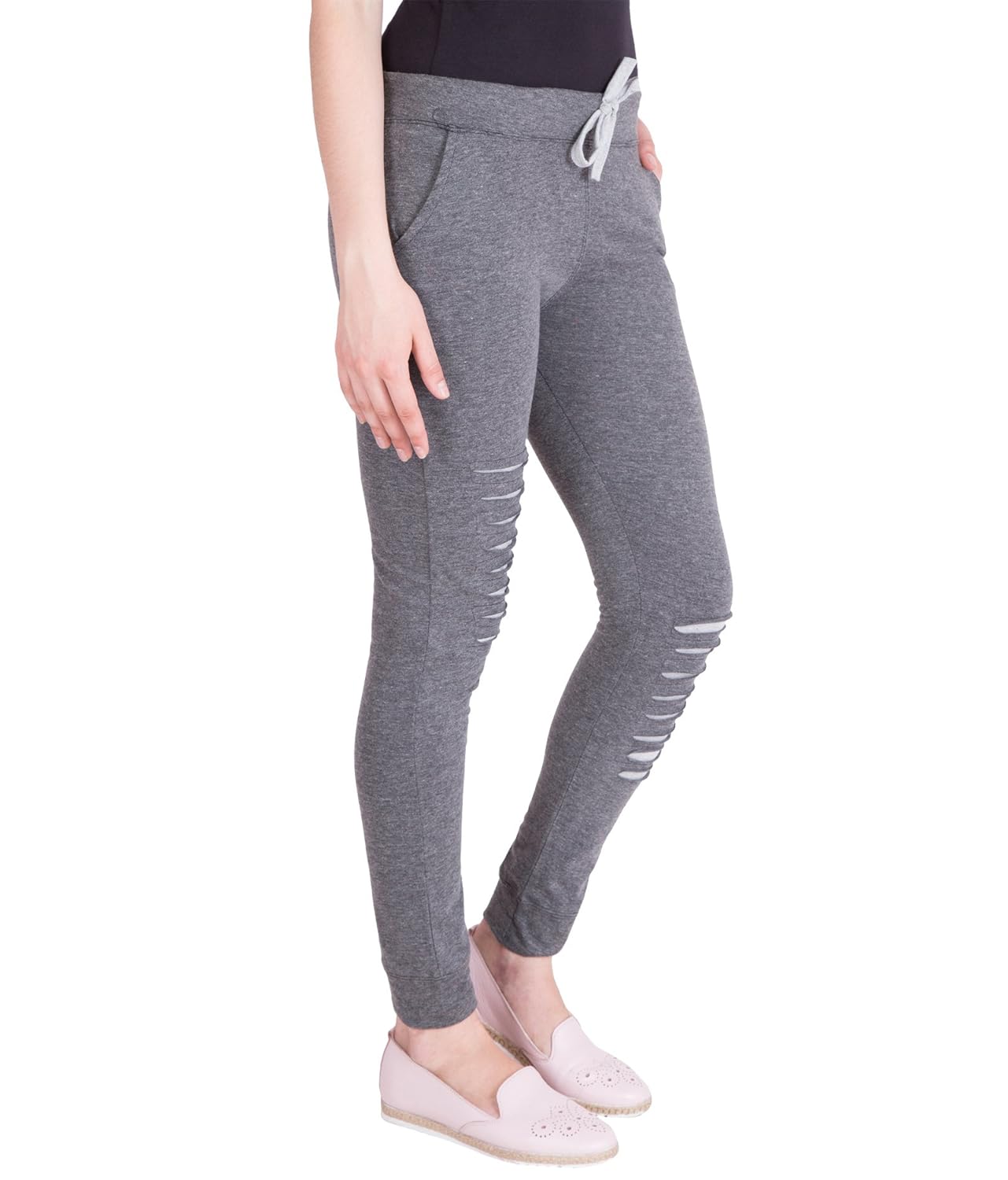 american-elm women's stylish dark grey cotton joggers