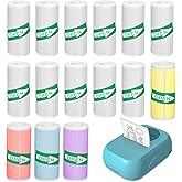 OGNWFUNK 15 Rolls Sticker Maker Refill Compatible with Hello Blink – White Adhesive Paper for Custom Stickers, Includes 4 Color Sticker Rolls, Thermal Paper for Kids Instant Camera (15)