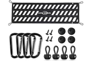 LUCKYSTRAPS Lucky Straps Tailgate Net for Pickup Truck Bed, 60'' x 18'' Heavy Duty Cargo Netting for Full Size Truck, Easy-to-use Mesh for Chevrolet, Ford, Toyota, GMC, Jeep (Black)