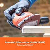 BLACK+DECKER Mouse 55W Detail Sander BEW230-GB 6 Sheets Dust Port view 3