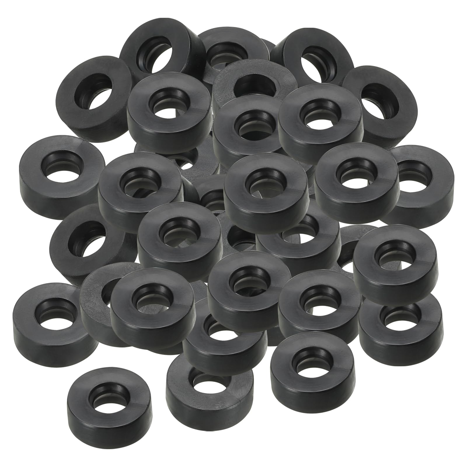 PATIKIL M5 Rubber Flat Washer, 80 Pack 5mm ID 12mm OD 4.5mm Thick Sealing Spacer Gasket Ring for Faucet Pipe Water Hose Fastener Bolt, Black — image 1