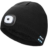 Wmcaps Unisex Bluetooth Beanie with LED Light, Fleece Lined Winter Hat with Headphones Speaker, Tech Gifts for Men Women Teen
