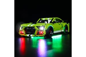 WELKIN DC LED Light Kit for Lego 42138 Ford Mustang Shelby GT500, USB Connecting Lighting Set Compatible with Lego 42138(Lights Only, No Lego Models)