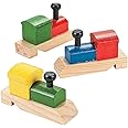 Fun Express Wooden Train Whistles for Kids - Set of 12, Shaped as Locomotives - Birthday Party Favor Toys and Gifts