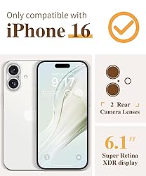 GVIEWIN for iPhone 16 Case, with Screen Protector