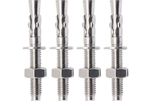 BENLIUDH Stainless Steel Concrete Anchors, Heavy Duty Wedge Anchor Fasteners 3/8 Inch x 3-1/7 Inch (20 Pcs)