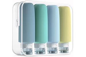 Mrsdry Travel Bottles for Toiletries, Large 6oz Travel Size Containers, BPA Free Leak Proof Tubs Refillable Liquid Accessories with Toiletry Bag for Cometic Shampoo and Lotion Soap (4 Pack)