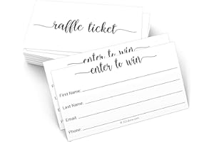 321Done Raffle Entry Form Cards, 3.5x2 White (Set of 50) - Tickets for Contests, Drawings and Lotteries, Collect Name, Address, Phone, Email